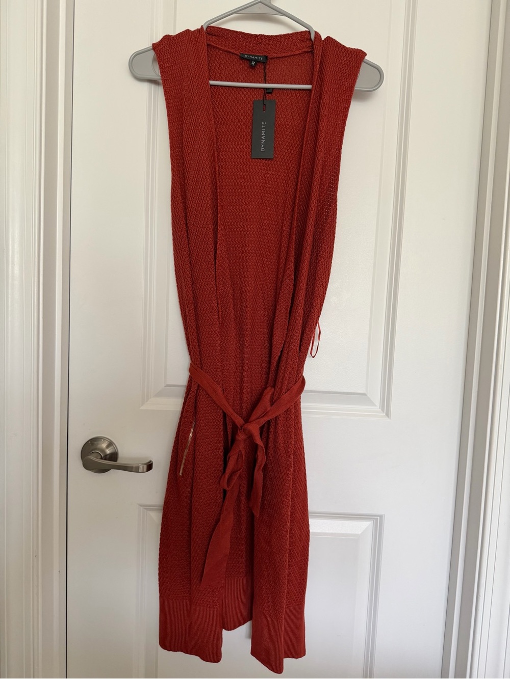 Dynamite Women's Sleeveless Knit Duster - Rust